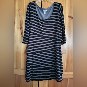 Ann Taylor LOFT  black and gray striped Dress